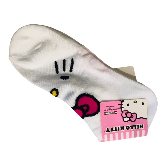 2 pairs Hello‎ Kitty low cut white no show socks new - Picture 7 of 8